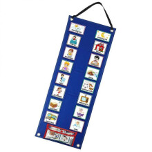 Visual Routine Chart Kids Schedule Board for Home Rectangular Blue 67.5X24CM Reward Good Behavior 1 Set