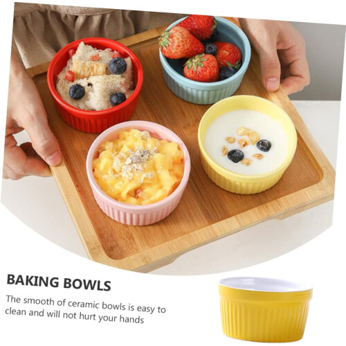 Souffle Baking Bowls Ceramic Dessert Bowls For Cream Desserts Bakeware 2