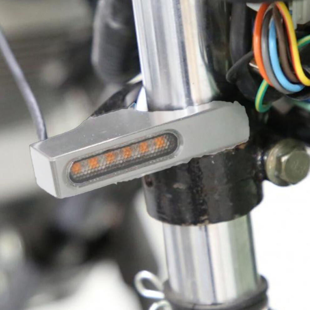 Led Fork Turn Signal Lights For 39-41Mm Front Forks, Amber/Silver 8721335907599