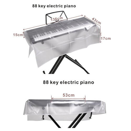 E-Piano-Staubabdeckung für 88 Tasten, transparent 1