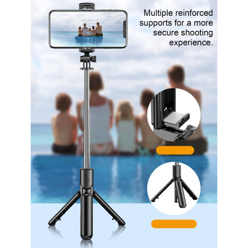 Trípode para selfies extensible de 70 cm 23 cm, 50 mAh negro 2