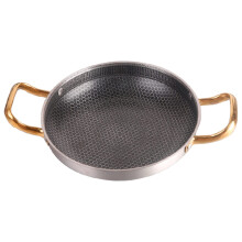 Spanish Paella Pan, Stainless Steel Honeycomb Drying Pot, Lobster Plate With Two Handles, 24cm, For Home And Camping