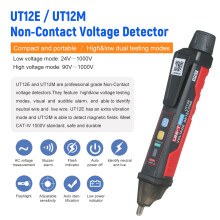 UNI-T UT12E Voltage Tester 24V-1000V Non-Contact with Sound & LED Indicator