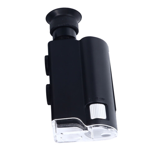 Microscope métallique 200-240X avec LED, 3xAAA, Bijoux