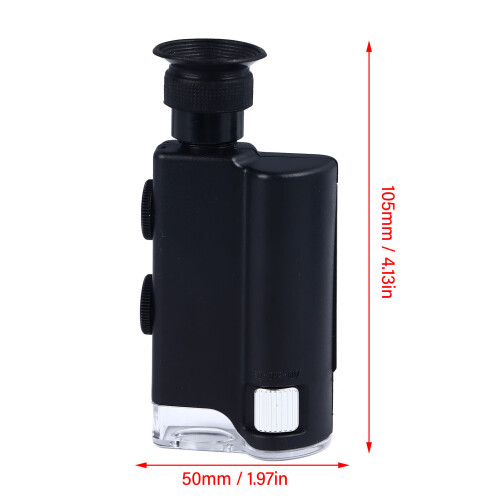 Microscope métallique 200-240X avec LED, 3xAAA, Bijoux 1