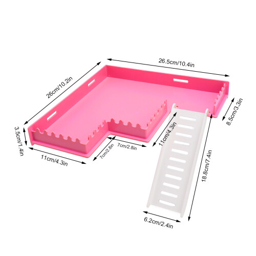 Piattaforma per criceto tipo M in plastica con scala 1