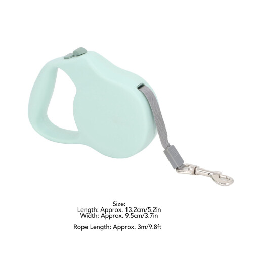 Correa retráctil para perros 3 m / 9,8 ft, 13,2 x 9,5 cm verde 1