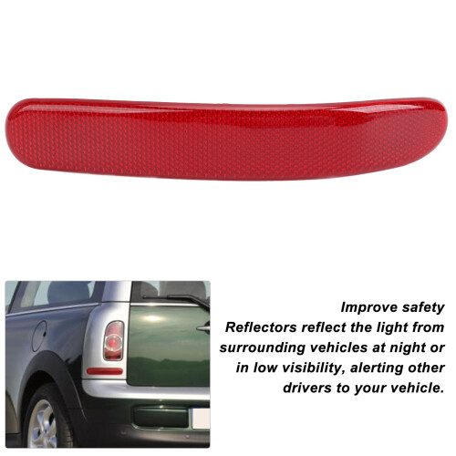 Reflector de parachoques trasero R55 2008-2014 Derecha Rojo ABS 2