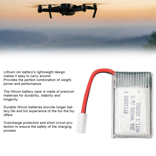 3,7V 300mAh Lithium-Polymer-Batterie 702030 mit XH2.54-Stecker 2