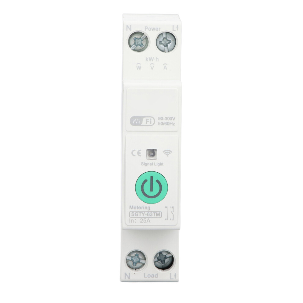 Wifi Metering Circuit Breaker 25A, Ac90â300V, Voice Control, Smart Home Switch 9411335919393
