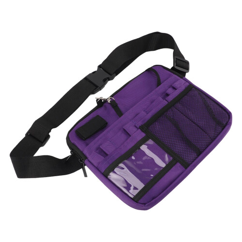 Sac banane violet Oxford pour infirmière, à compartiments multiples
