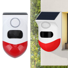 Bewegungssensor Alarm Solar Klang- und Lichtalarm Kabelloser IP67 Intelligenter Außengebrauch Alarm mit eingebauter Batterie für Landwirtsc