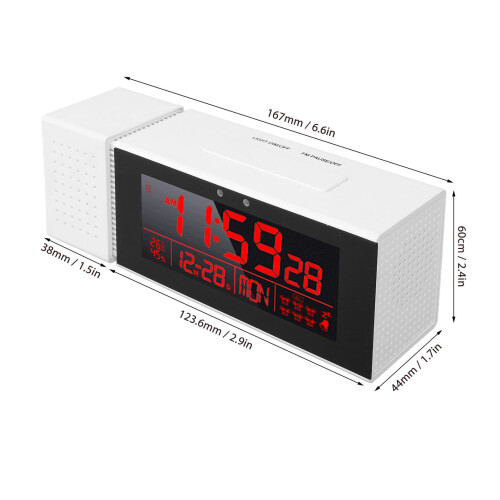 Reloj digital LED 3 x AAA, 167 x 60 x 44 mm blanco 1
