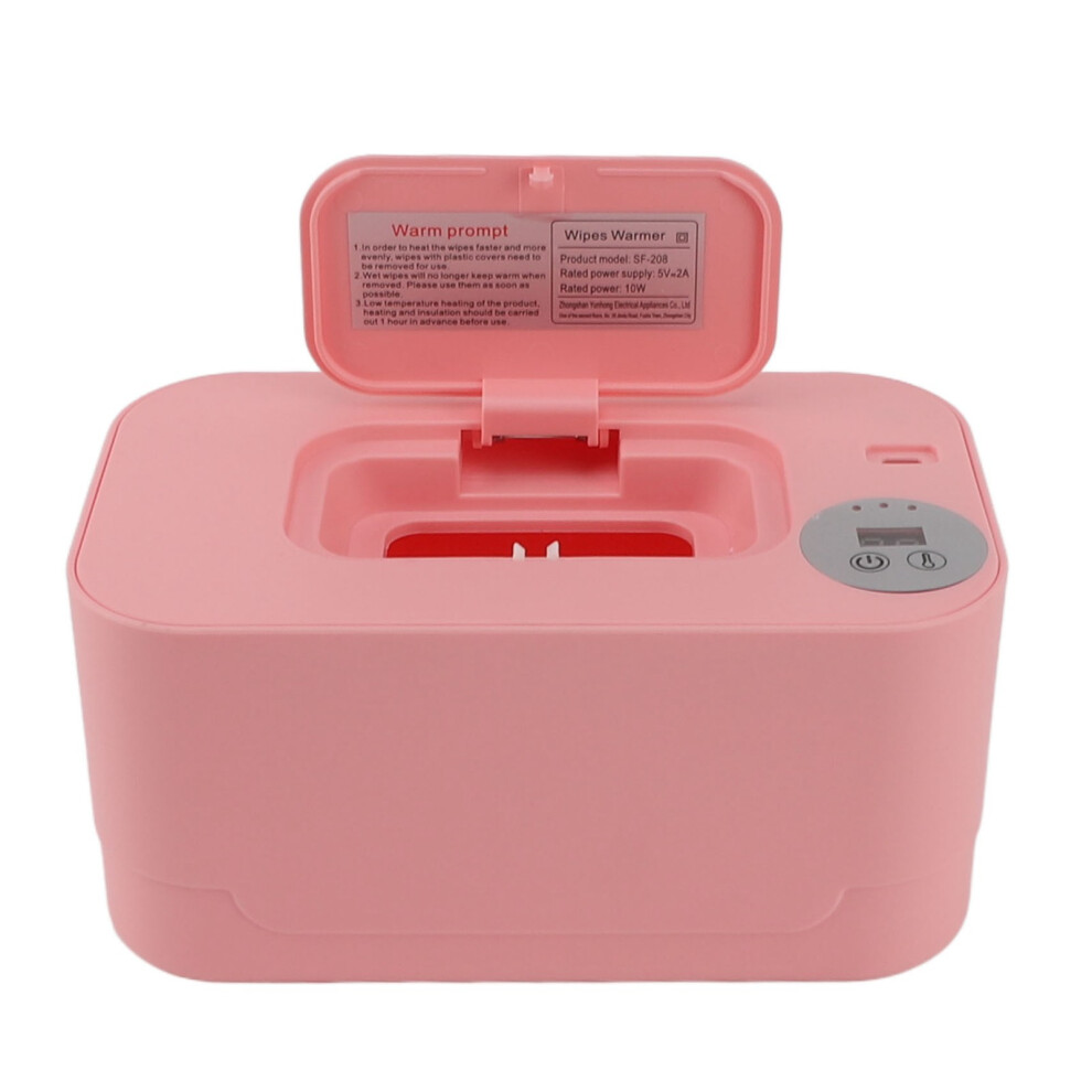 Portable Wipes Warmer With Night Abs, 200X120x98mm Pink/Light