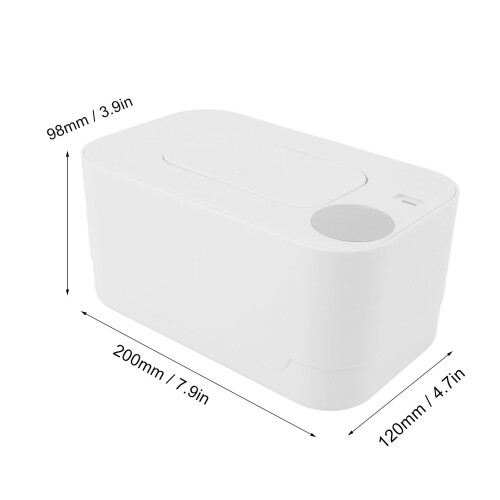 Chauffe-lingettes compact en ABS blanc 200x120x98mm 330g 1
