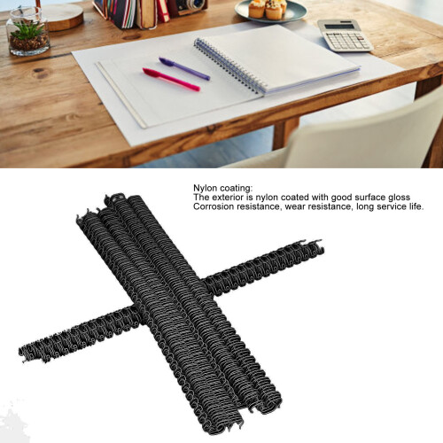 100 Stück Doppel-Schleife Drahtbindungsspangen, 40 Bögen, 7,9 mm, Schwarz 2
