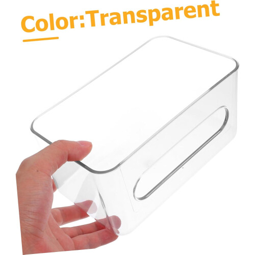 Wall-Mounted Tissue Box - Clear Self-Adhesive Rectangular Tissue Holder For Facial Tissues, Bathroom Organizer 2