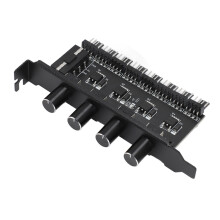 Conector de 3 pines/4 pines, hub de ventiladores para PC de 8 canales con 4 perillas, PWM de 12 V
