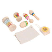 Kit musical pour enfants en bois de tilleul - marteau, hochet et cloche