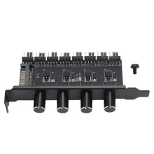 PC-Lüftergeschwindigkeitsregler 12V 8-Kanal SATA-Strom 4PIN 3PIN
