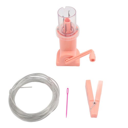 Hand Spool Knitter DIY Kit - Pink, 1 Set, 9.5x14x6cm 2