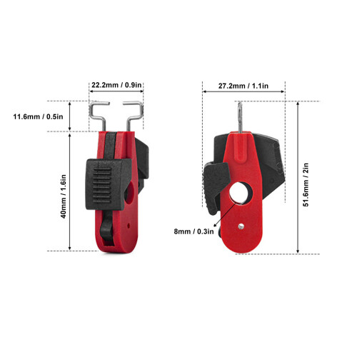 Dispositif de consignation CB Mini BDD36, Trou de 13 mm, Cadenas  8 mm 1