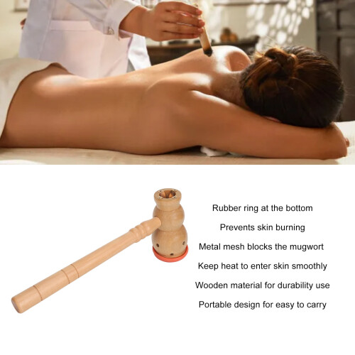 Moxa Stick Burner Holder Rubber Wood for Arthritis Relief, 1 Pack 2
