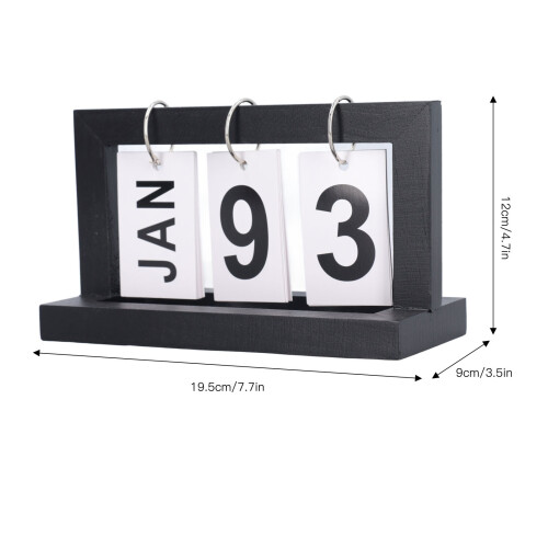 Calendario da tavolo nero sfogliabile, 19,5912 cm 1