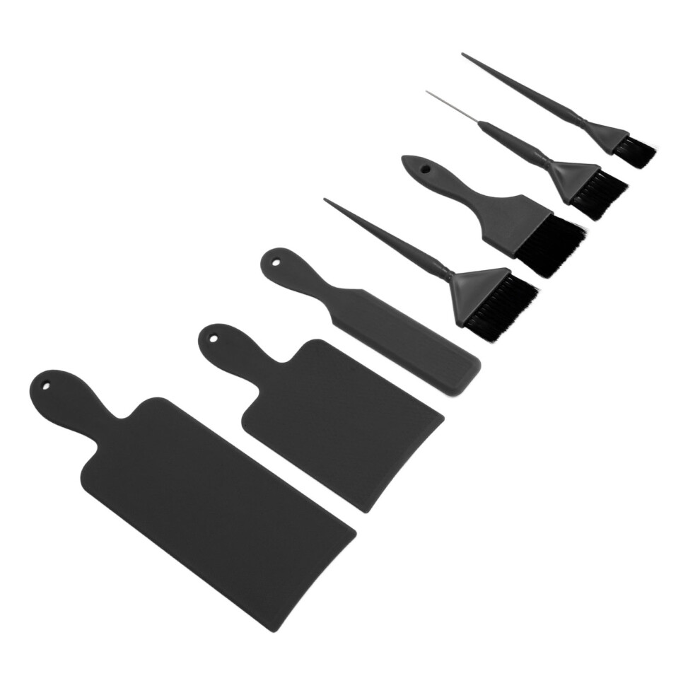 Black 7Pcs Hair Dye Tool Set Â Balayage Highlighting Board & Brush Kit,