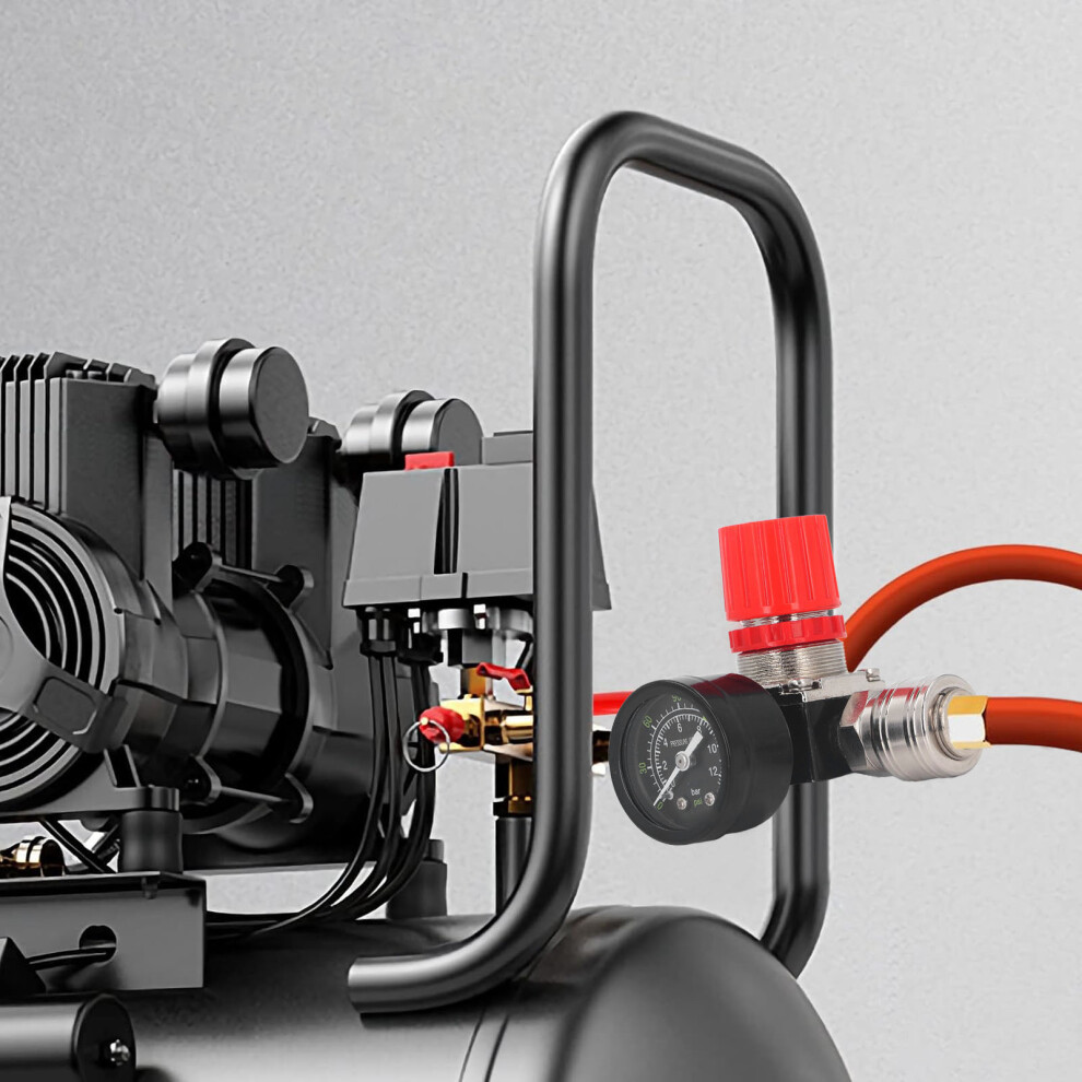 Air Compressor Regulator Kit With Gauge 4-Way Valve 0Â180 Psi, 1/2In Npt 4181335956968