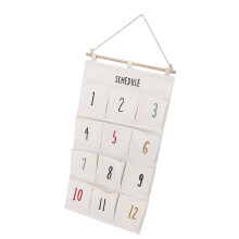 Fabric 12 Pocket Organizer with Hooks for Dormitory Wall - Type A