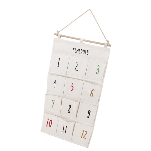 Fabric 12 Pocket Organizer with Hooks for Dormitory Wall - Type A