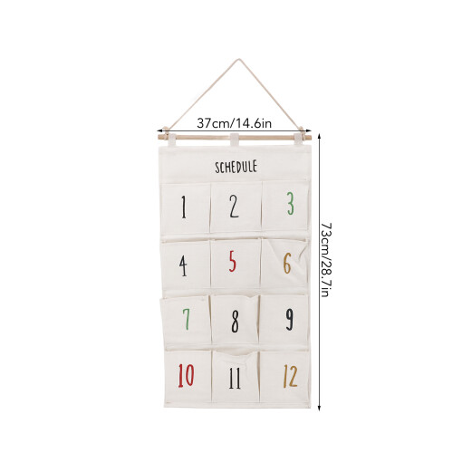 Fabric 12 Pocket Organizer with Hooks for Dormitory Wall - Type A 1