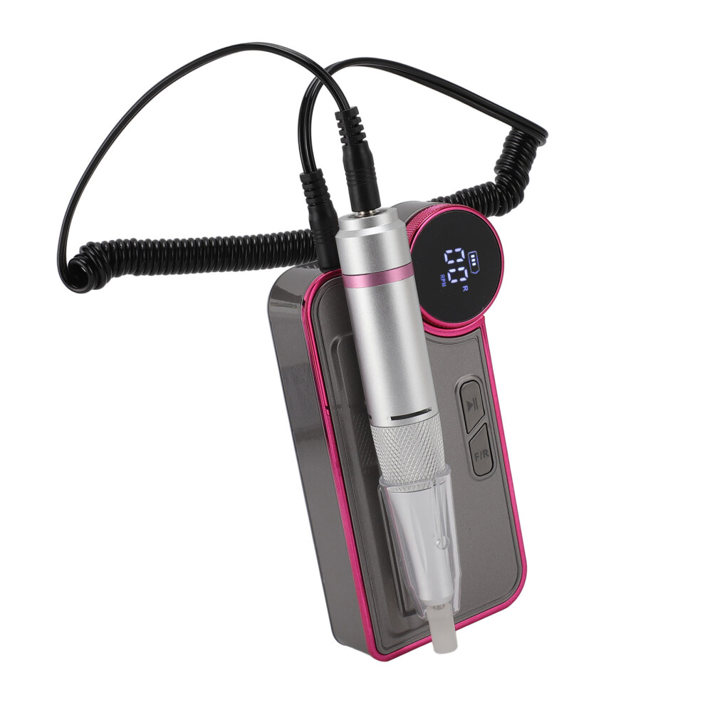 Electric Nail Drill Machine 35000RPM, Low Noise, LCD, 2400mAh Battery