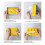 Boîte à mouchoirs en ABS Jaune fer Ample 20,8 x 9,3 x 13,2 cm 5