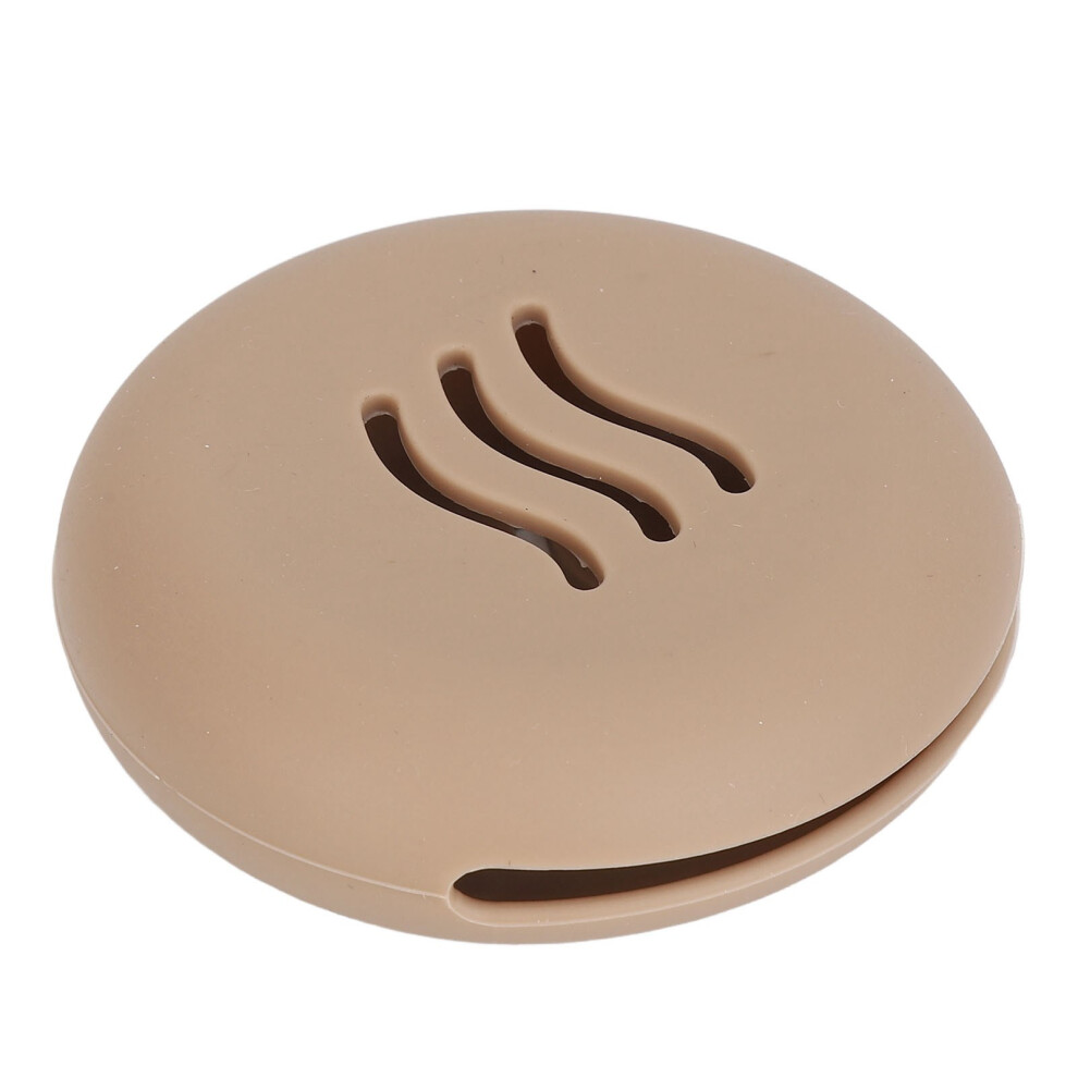 Brown Silicone Makeup Sponge Case With Easy Open Design And Ventilation