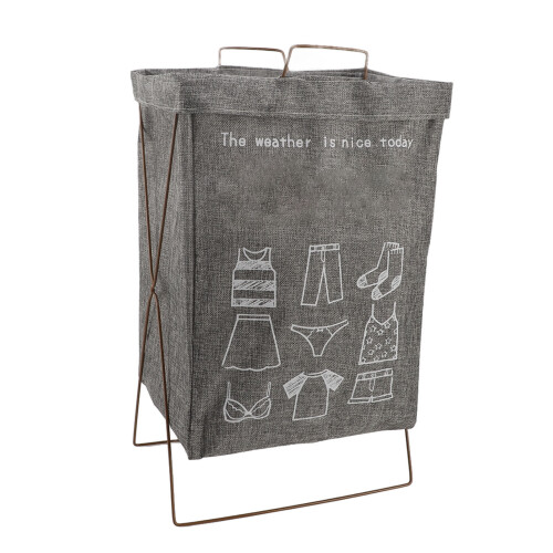 Panier à linge pliant X Frame gris S avec sac