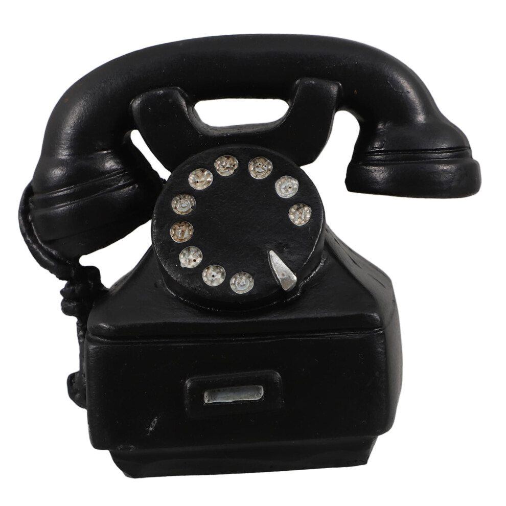 Retro Phone Ornaments Vintage Old Phone Ornament Resin Desktop Decor Prop Vintage Mobile Phone Ornament Black 6493810529467