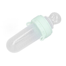 Baby-Futterspender in niedlicher Form, weicher Silikonsqueeze-Löffel, Fruchtvibrator, Schnuller- und Fütterer für Säuglinge, Minzgrün