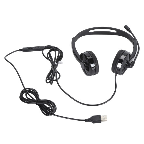Casque de bureau USB/3,5 mm, réduction du bruit, ABS 1