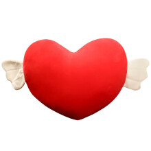 Cute Aesthetic Cushions Heart Shaped Throw Cushion Angel Wings Throw Cushion Soft Red Cushion For Girls Living Room Sofa