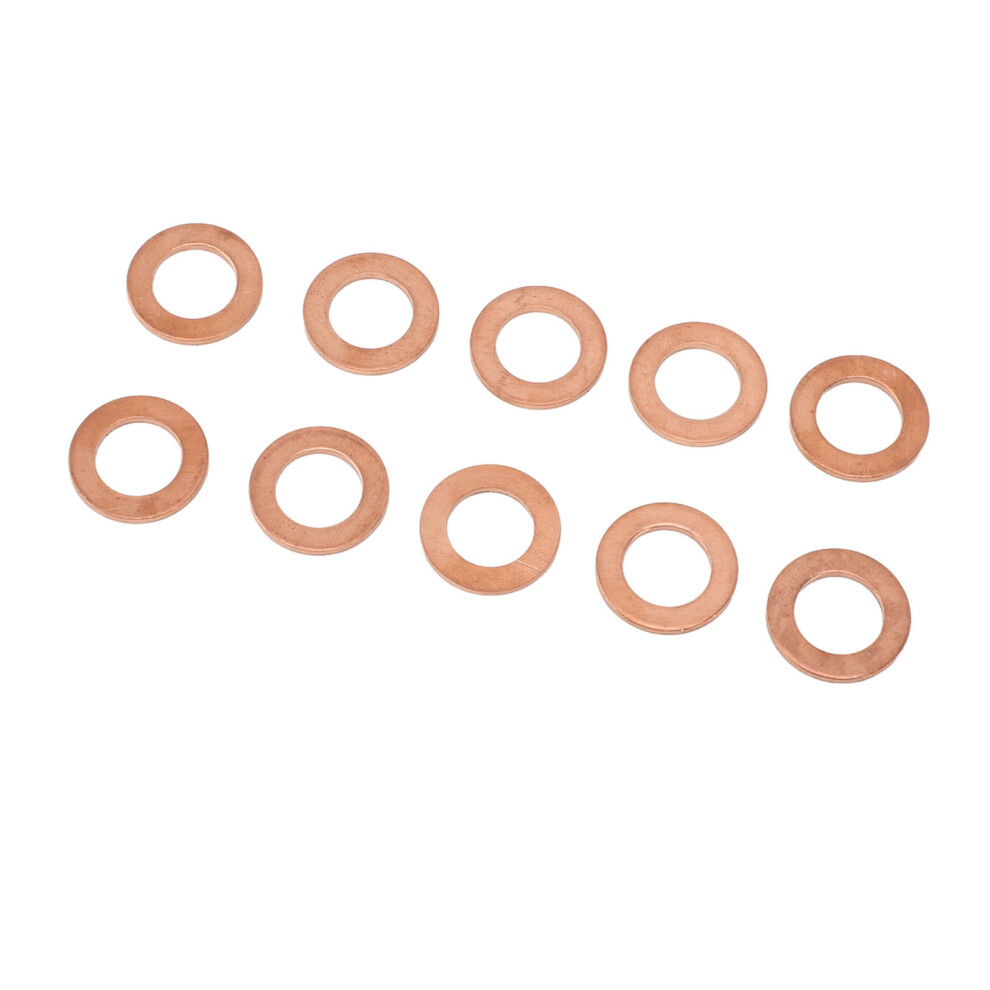 10X M12 Copper Oil Drain Plug Washers Flat Sealing Gasket Ring Spacer 9301335969637