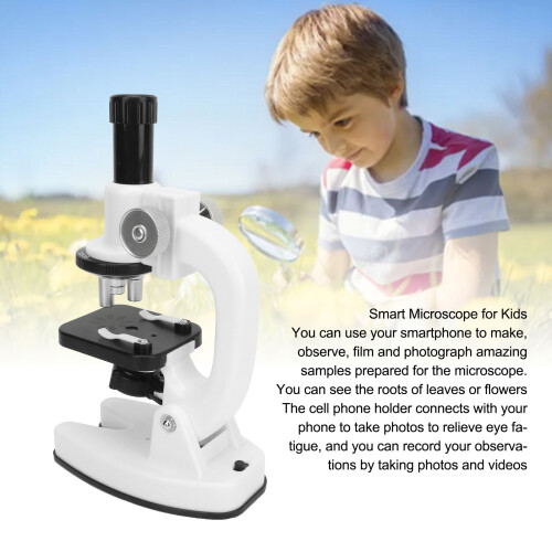 Kit de microscope pour enfants 200x,600x,1200x portable blanc 2