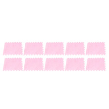 Pink Plush Foam Floor Mat Set 10pcs - Non Slip Easy Install Tiles