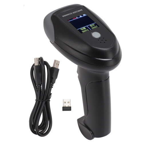Scanner de codes-barres 2D USB 2000 mAh, câble de 1 m, noir 1