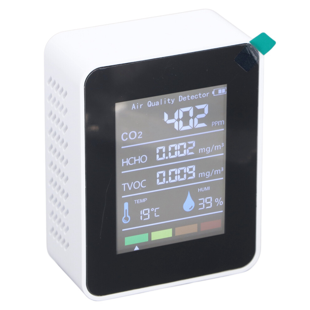 5 in 1 Air Quality Monitor LCD Display CO2 TVOC HCHO Temperature Humidity Detector
