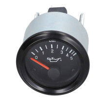 52mm Wasserdichter Öldruckmesser 0‑5bar LED Hintergrundbeleuchtung für 12V Fahrzeuge