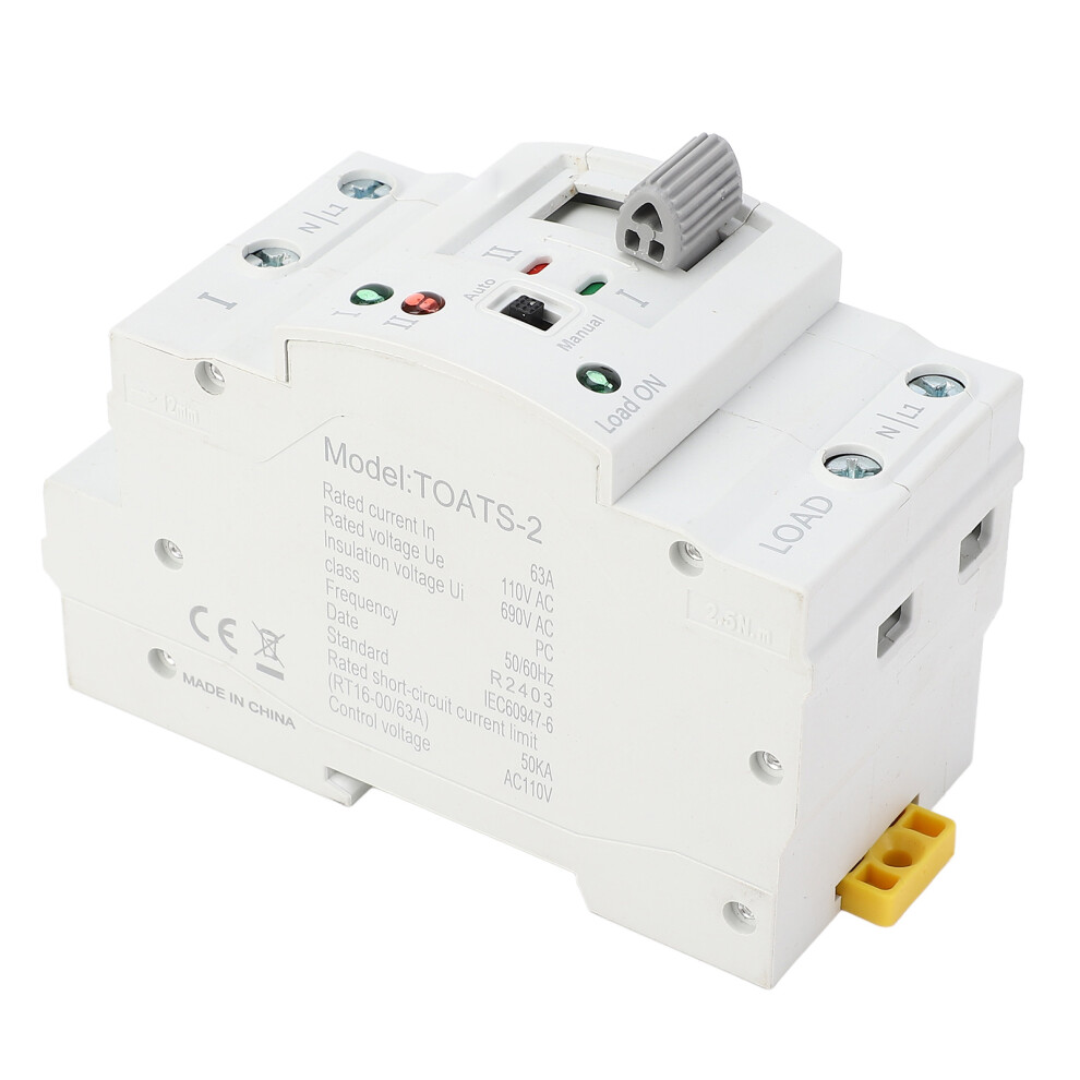 2P 16A Ats Dual Power Transfer Switch With Flame Retardant Shell 8751335980315