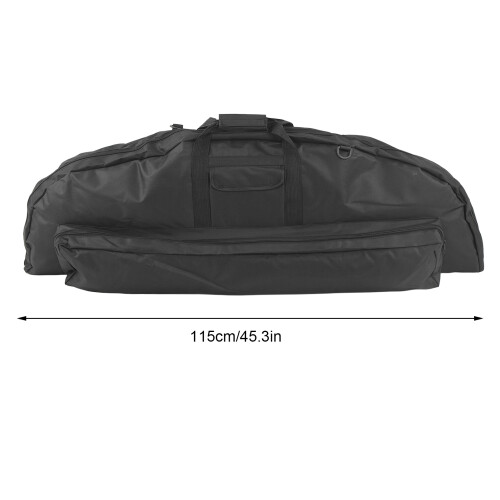 Large Canvas Compound Bow Bag 115cm with Arrow Pocket, Black 1