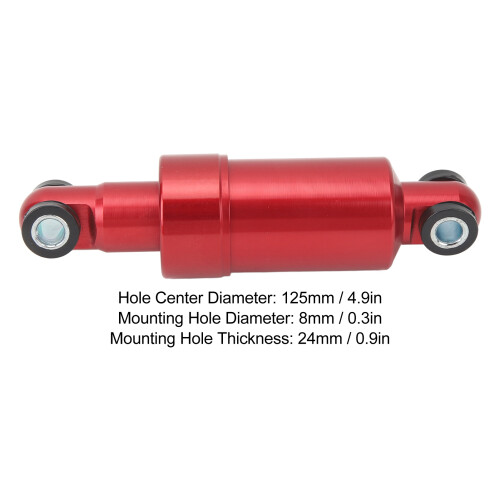 125 mm amortisseur 750 lb aluminium rouge 1